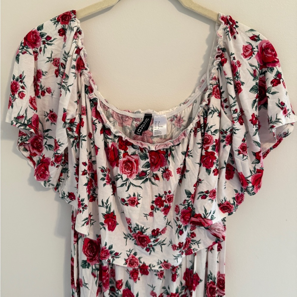 H&M Floral Maxi Dress with Flutter Sleeves
